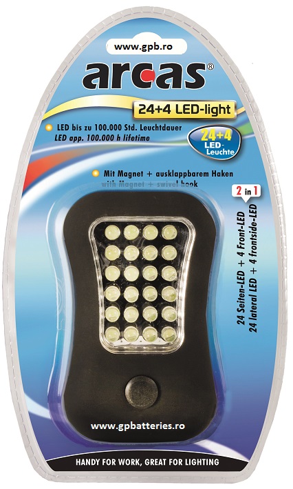 Arcas Germania lanterna atelier auto 24+4LED+magnet foloseste 3xAAA(R3)